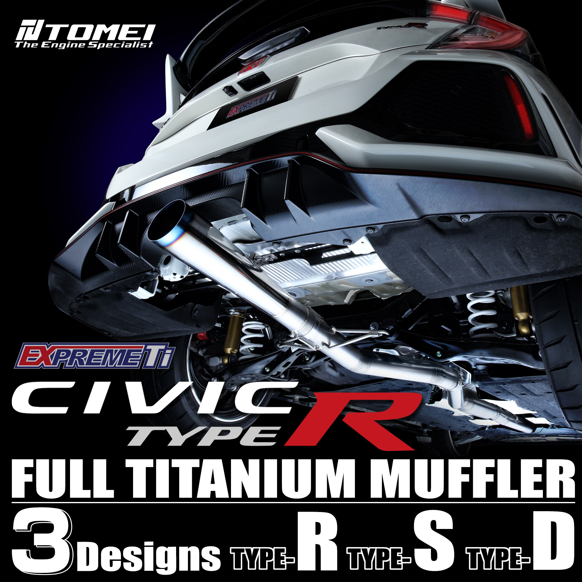 FULL TITANIUM MUFFLER EXPREME Ti CIVIC TYPE-R FK8 TYPE-D